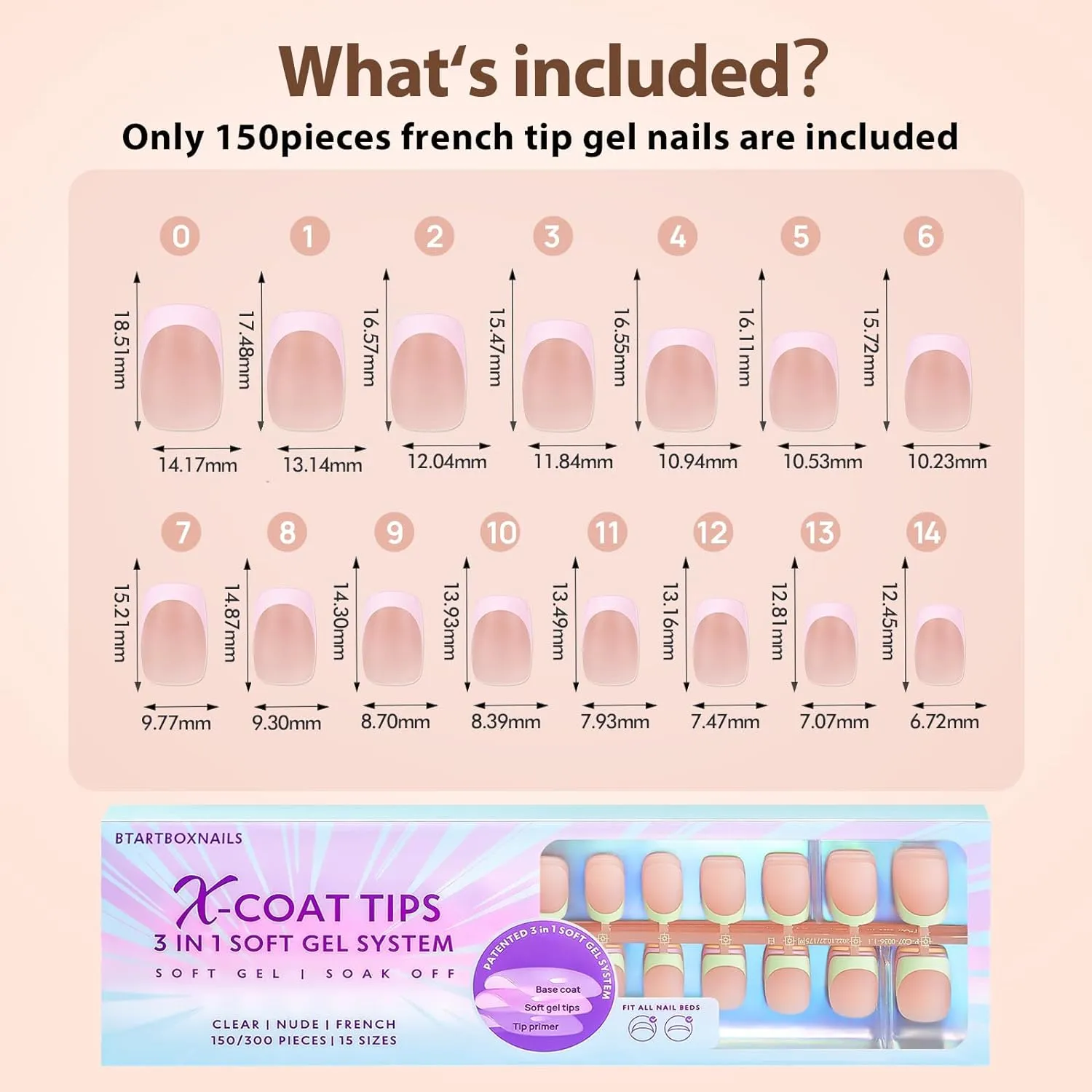 150Pcs French Tip Press on Nails - Acrylic Nail Kit Set