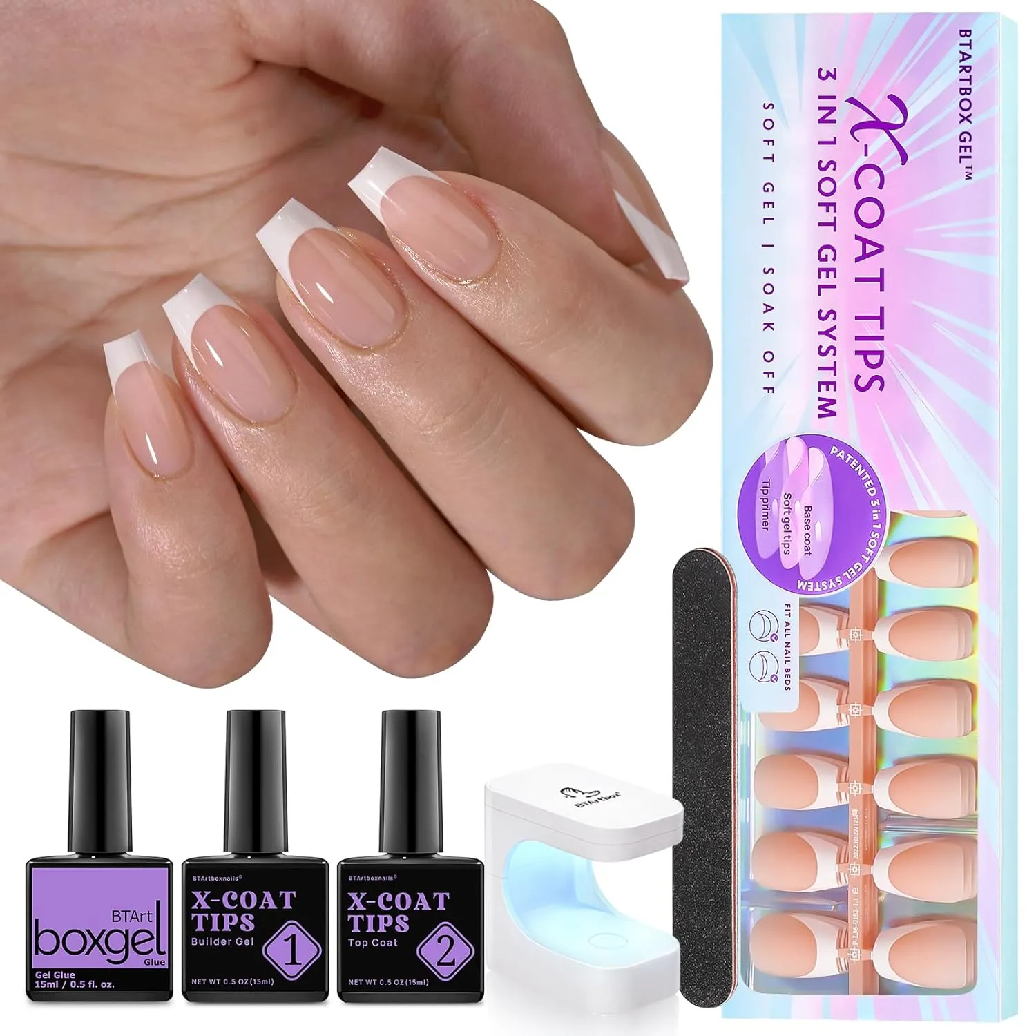 150Pcs French Tip Press on Nails - Acrylic Nail Kit Set