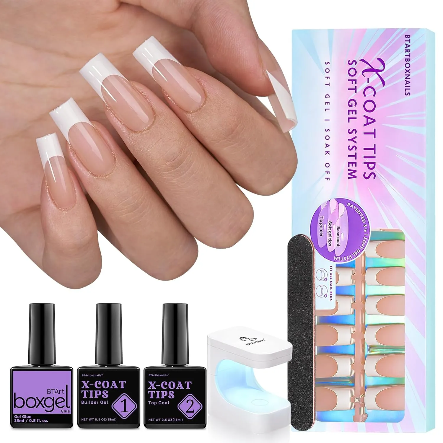 150Pcs French Tip Press on Nails - Acrylic Nail Kit Set