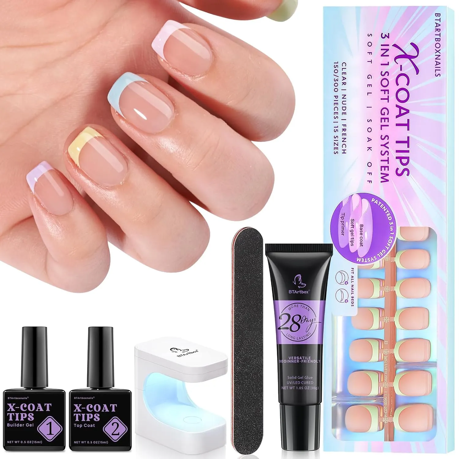 150Pcs French Tip Press on Nails - Acrylic Nail Kit Set