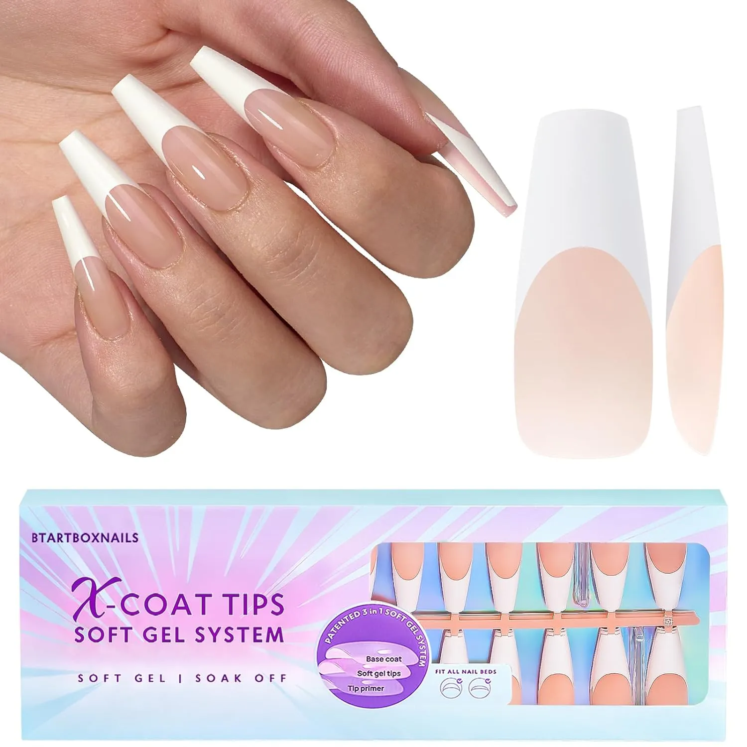 150Pcs French Tip Press on Nails - Acrylic Nail Kit Set