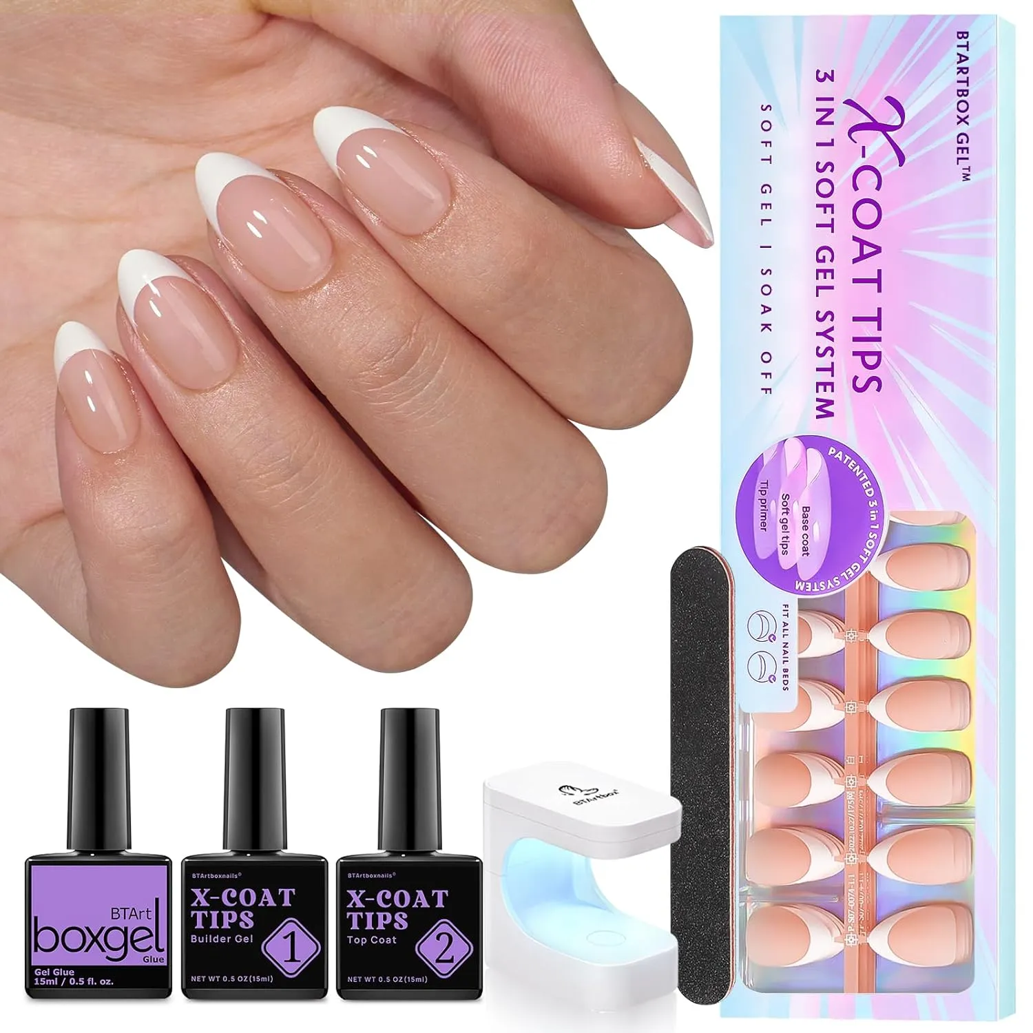 150Pcs French Tip Press on Nails - Acrylic Nail Kit Set