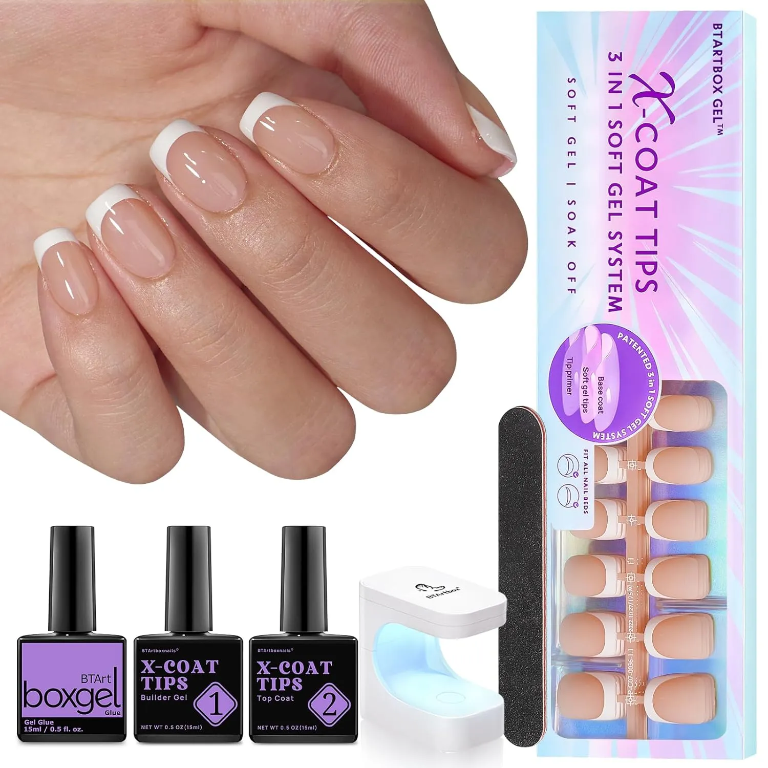 150Pcs French Tip Press on Nails - Acrylic Nail Kit Set