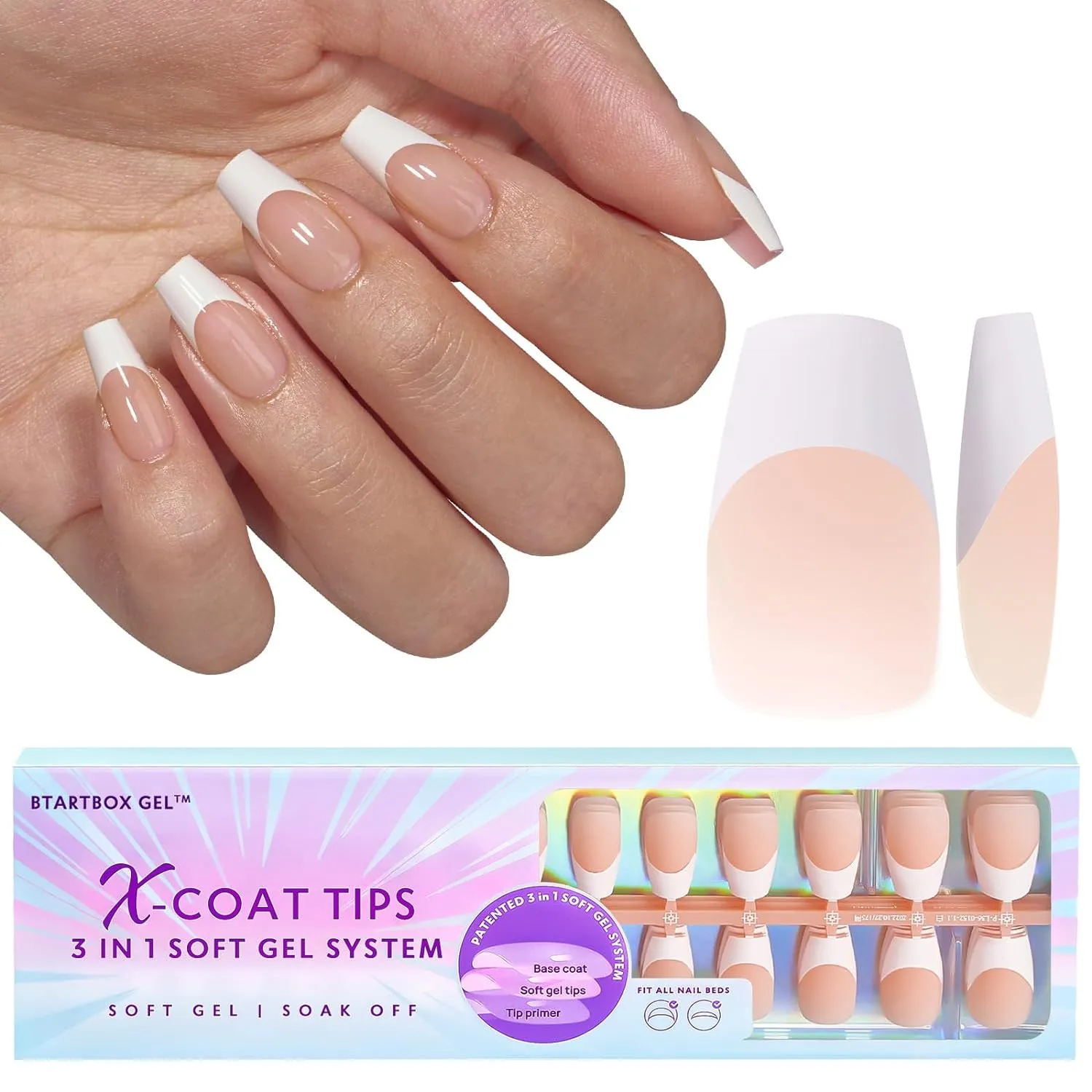 150Pcs French Tip Press on Nails - Acrylic Nail Kit Set