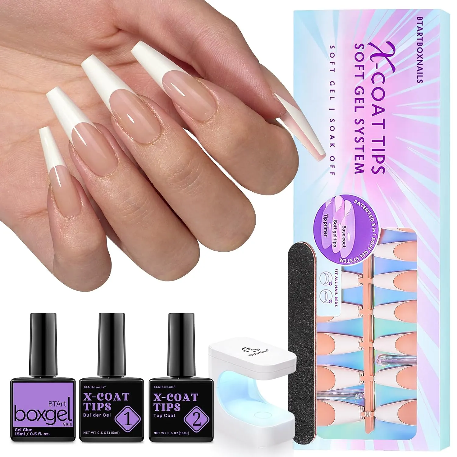 150Pcs French Tip Press on Nails - Acrylic Nail Kit Set