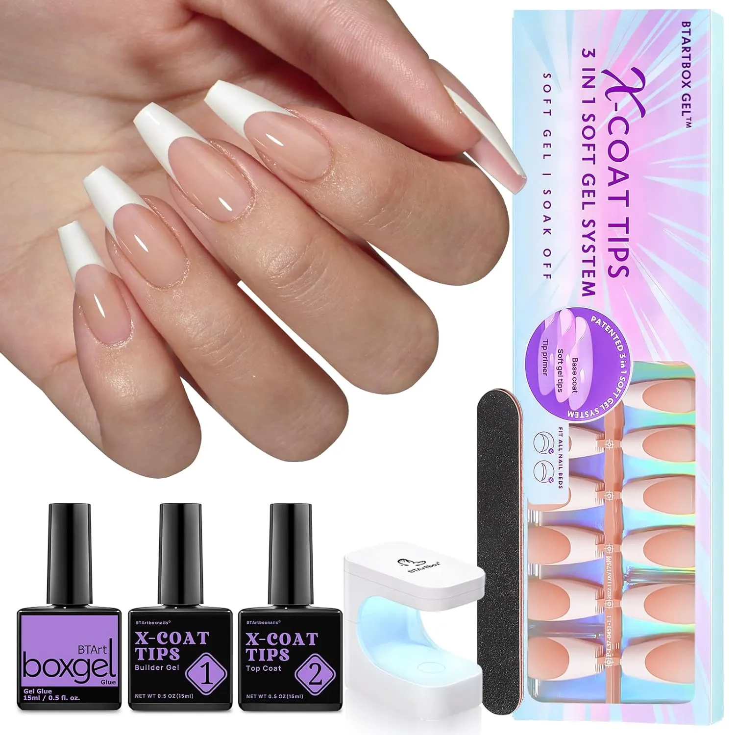 150Pcs French Tip Press on Nails - Acrylic Nail Kit Set