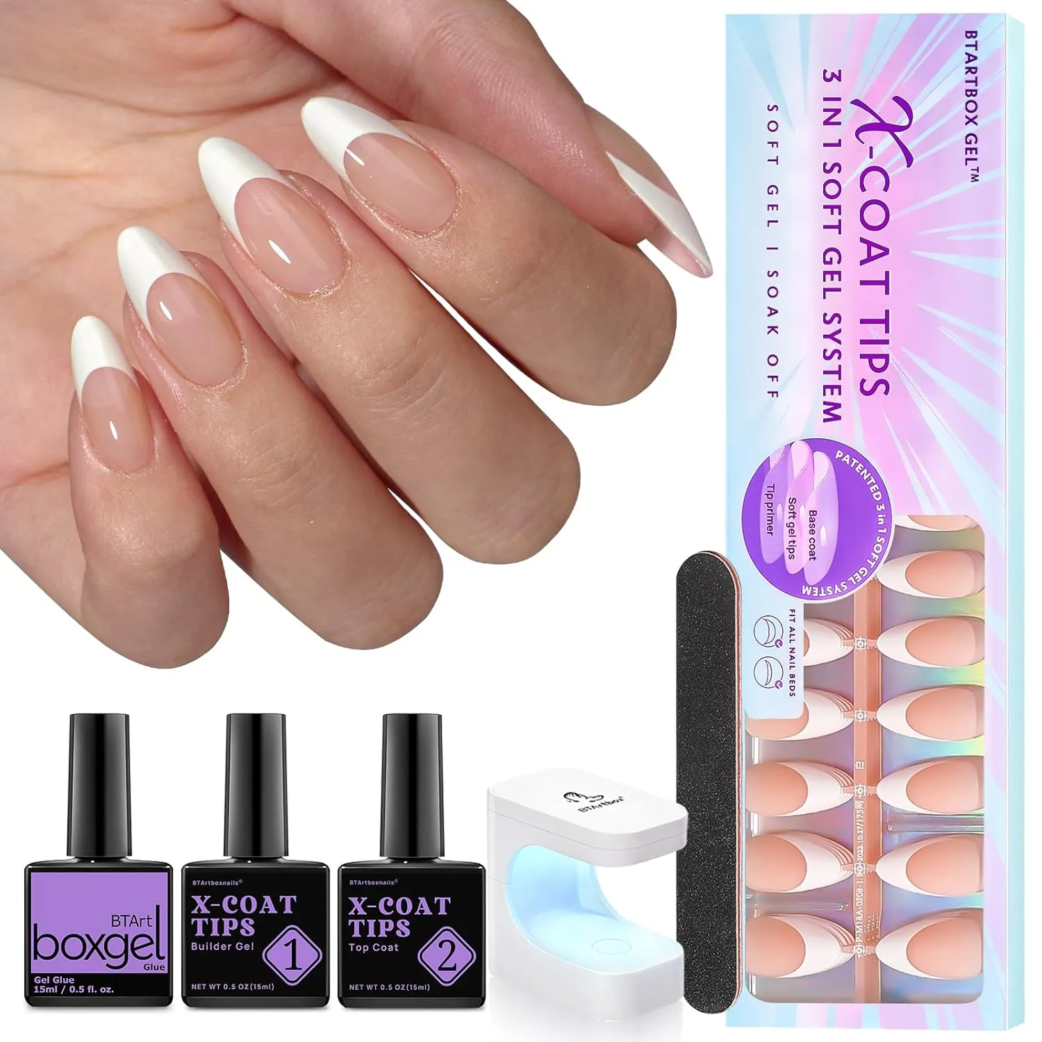 150Pcs French Tip Press on Nails - Acrylic Nail Kit Set