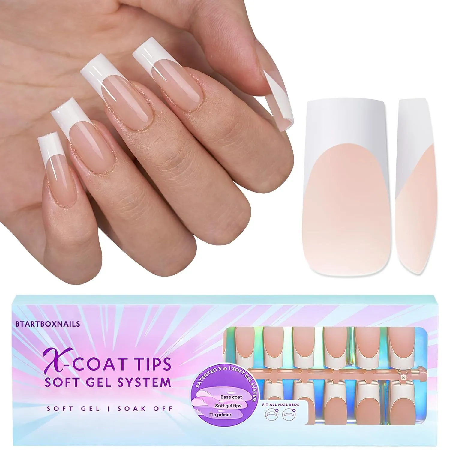 150Pcs French Tip Press on Nails - Acrylic Nail Kit Set
