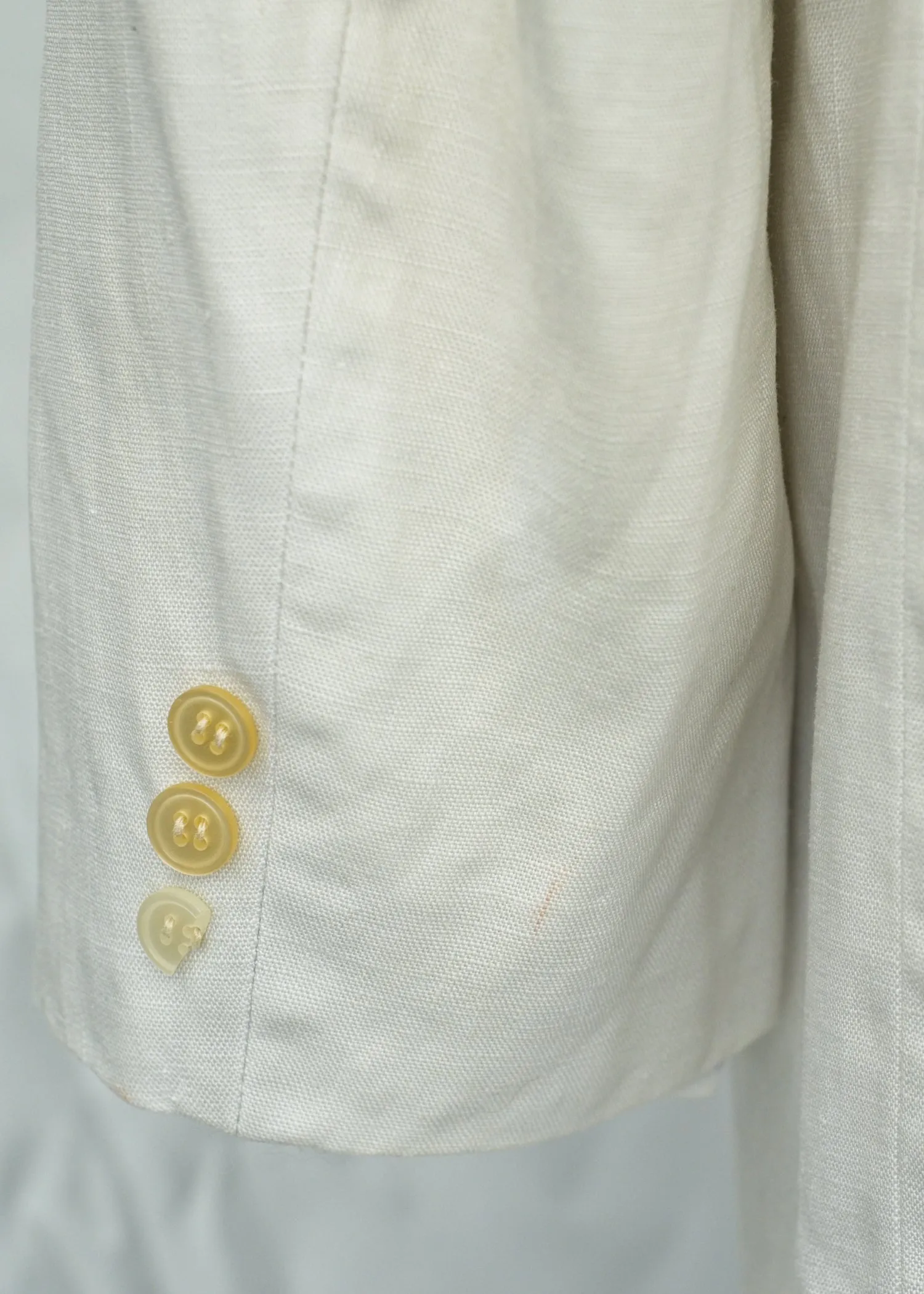1940s Vintage White Linen Shawl Collar Tuxedo Dinner Jacket • 38R Chest