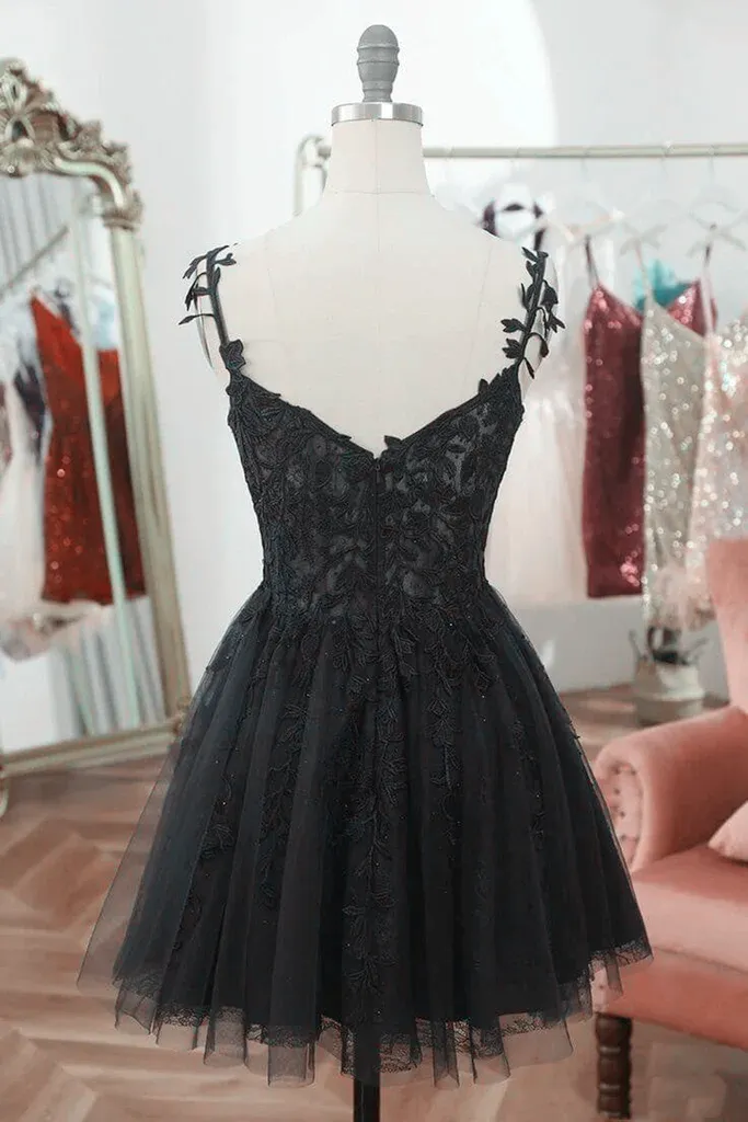 Black Short Sweetheart Tulle Homecoming Dress Black Short Prom Dress Party Dress