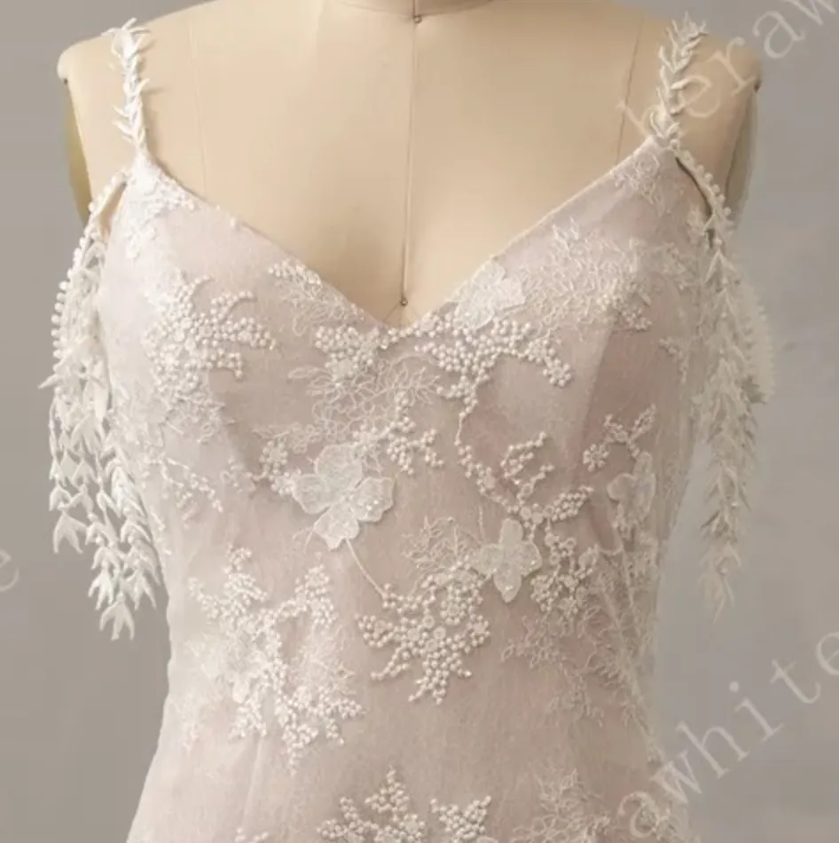 Boho Lace Fit and Flare Dress with Off The Shoulder Straps