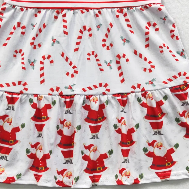 Candy Cane-Santa Triple Ruffle Dress