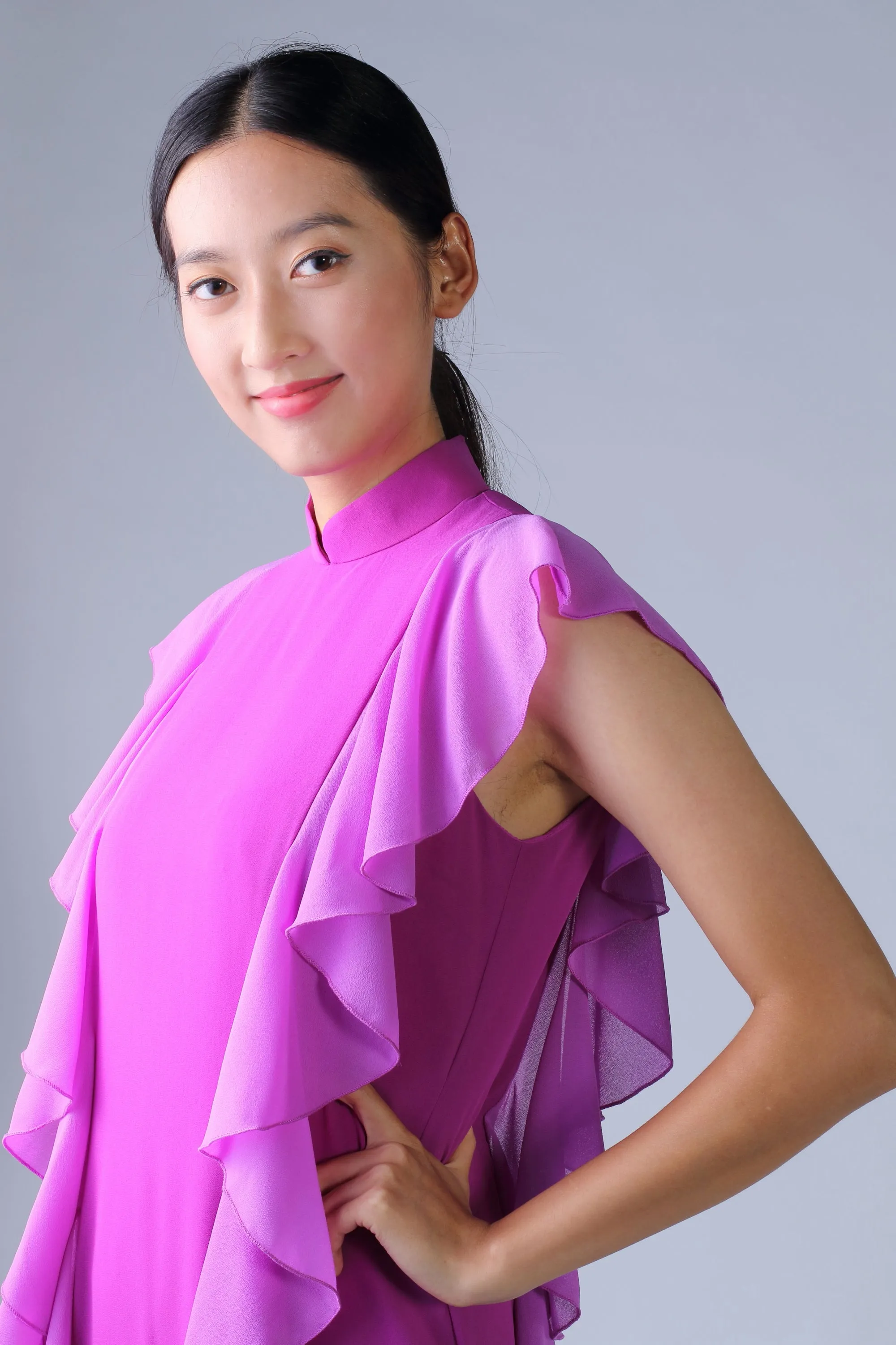 DAISY Ruffles Cheongsam (Purple)