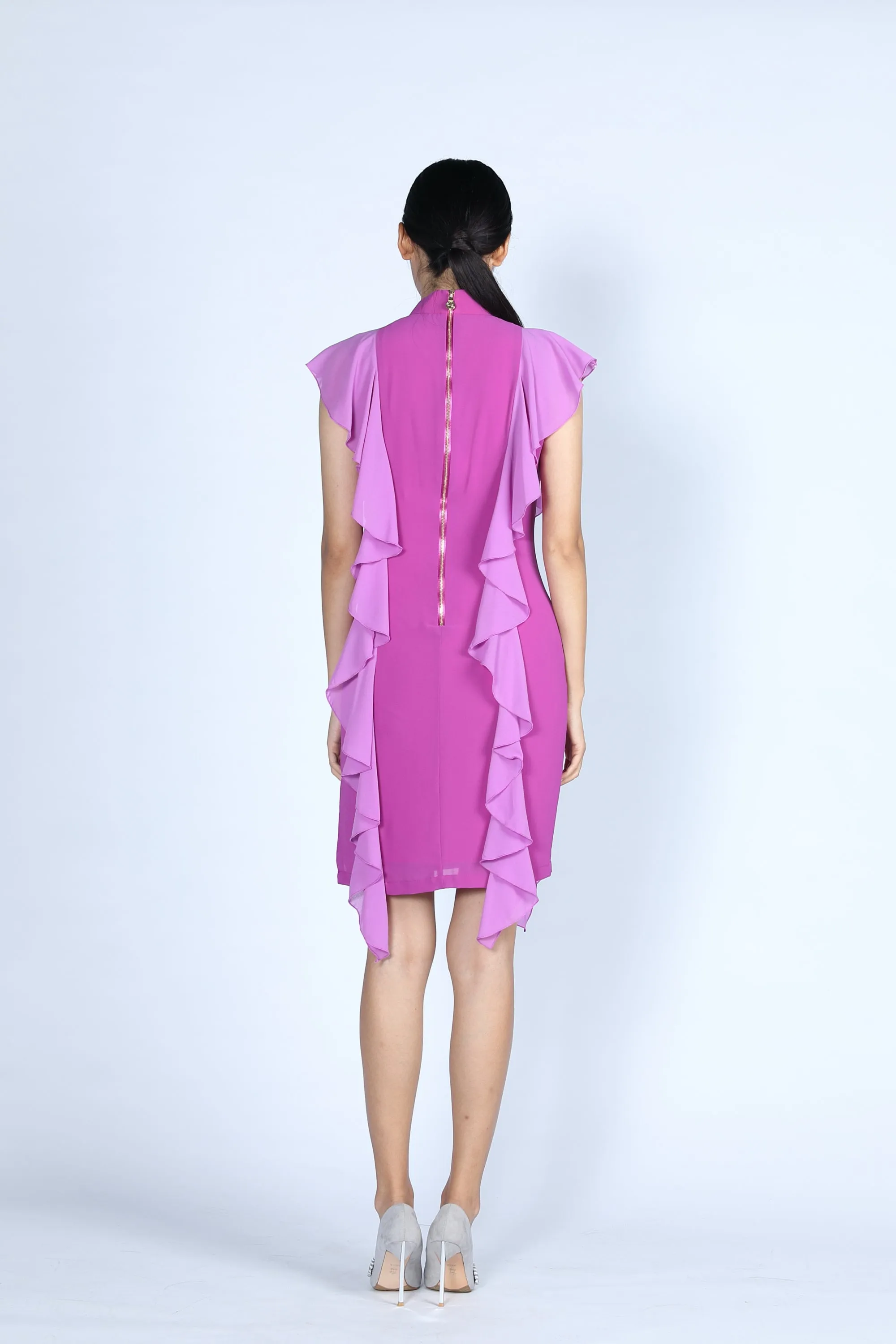 DAISY Ruffles Cheongsam (Purple)