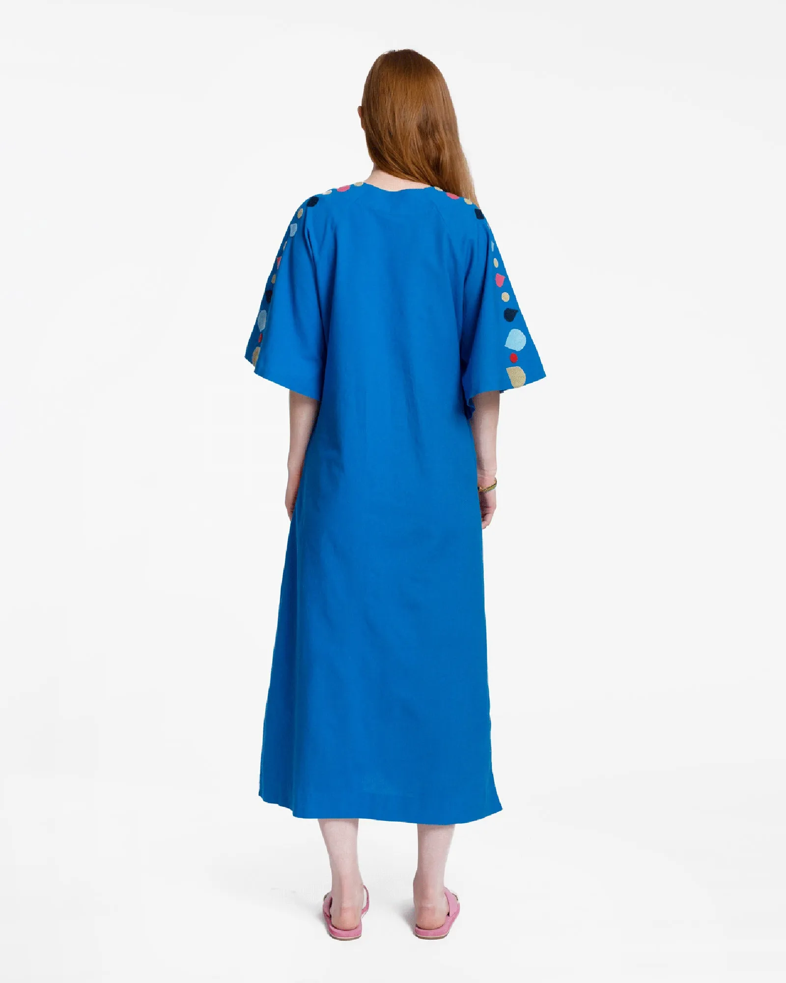 Delightful Caftan Peony Garden Blue Multi