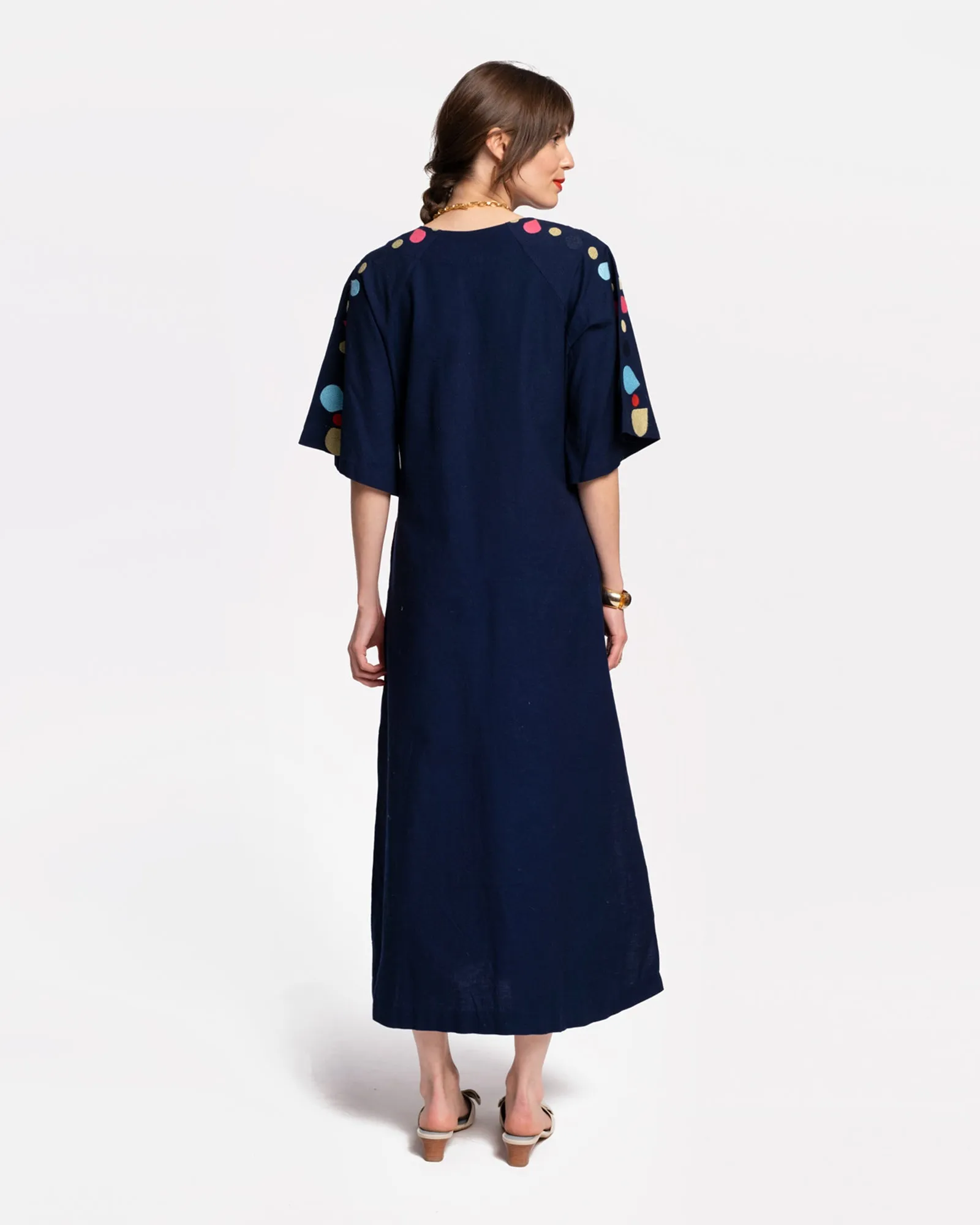 Delightful Caftan Peony Garden Navy Multi