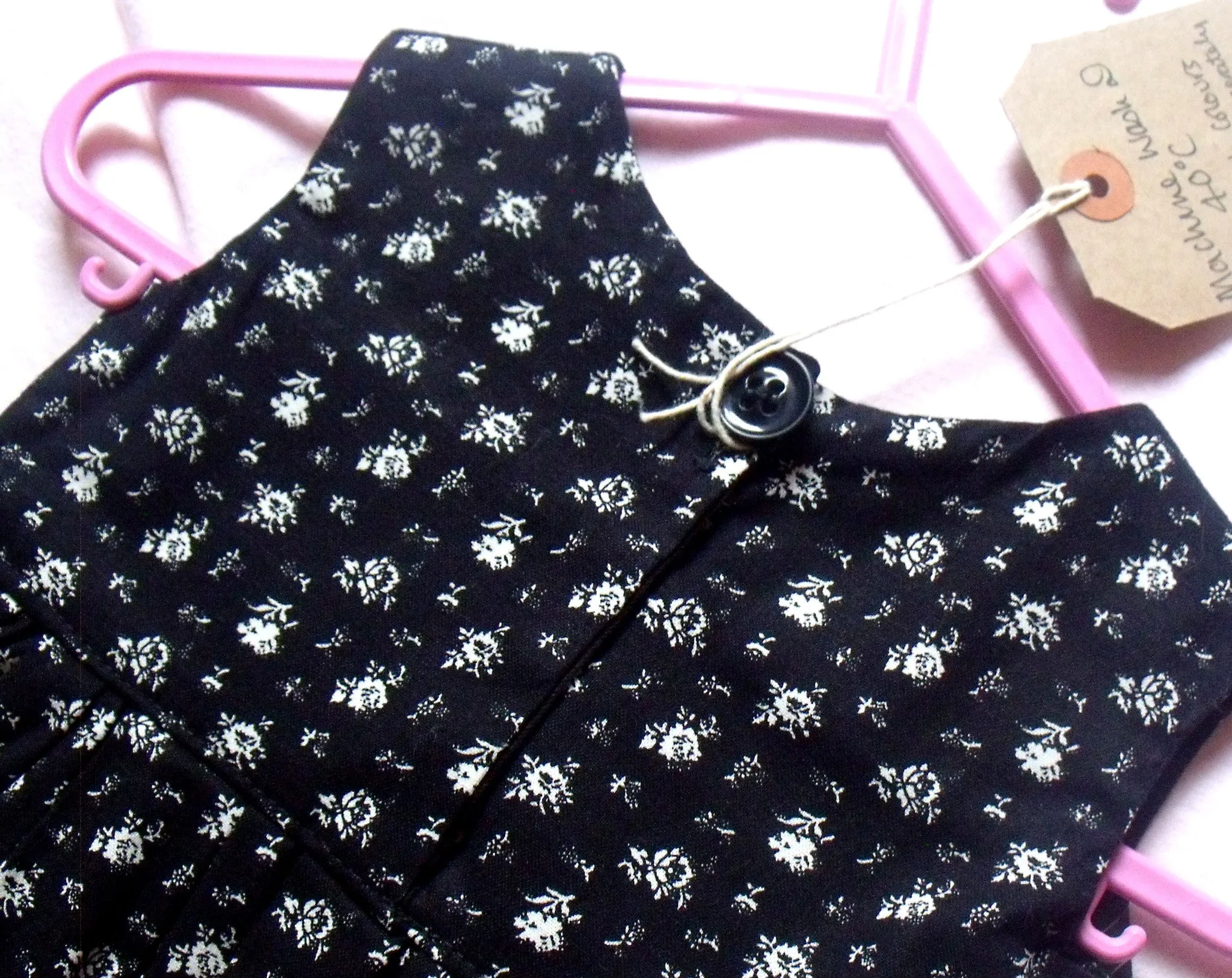 Dolly print 100% cotton baby girl dress,  to fit a 3 month old