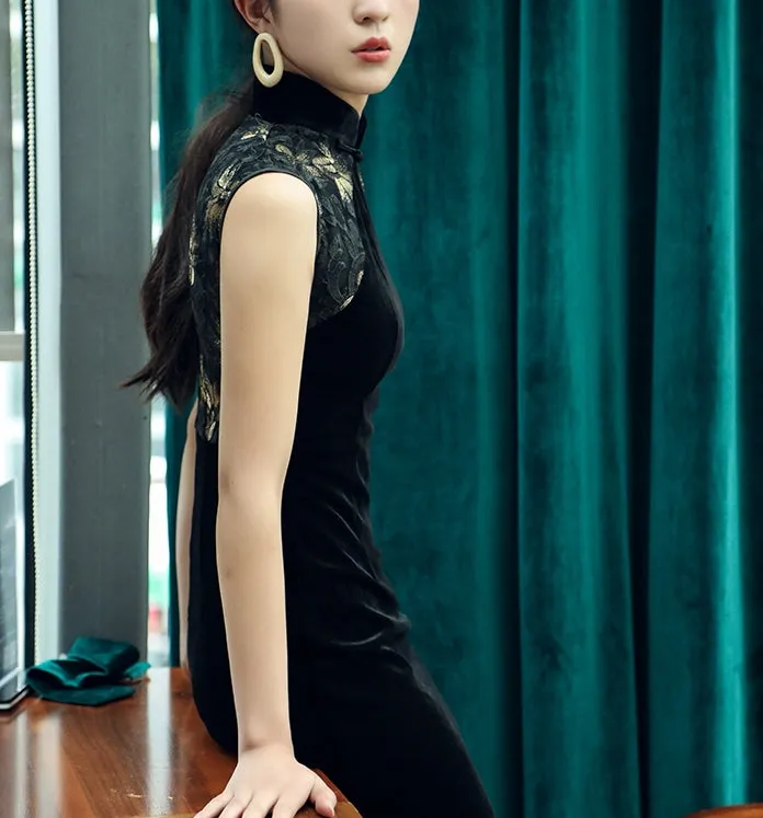 Doris velvet cheongsam (preorder)