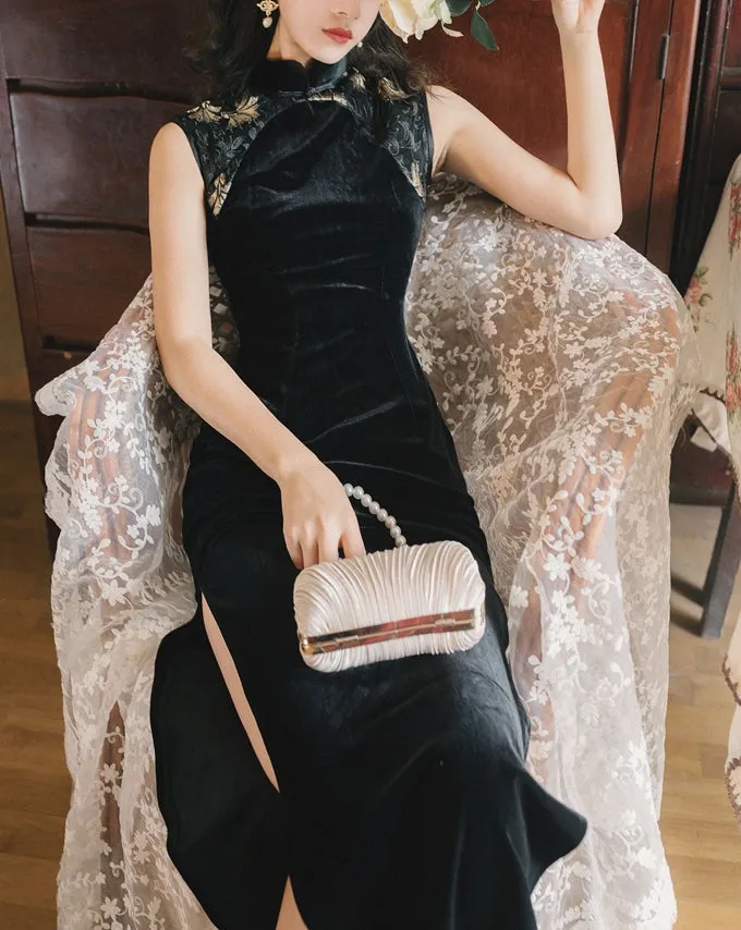Doris velvet cheongsam (preorder)