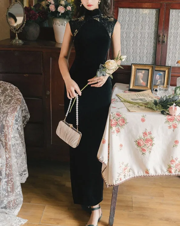 Doris velvet cheongsam (preorder)