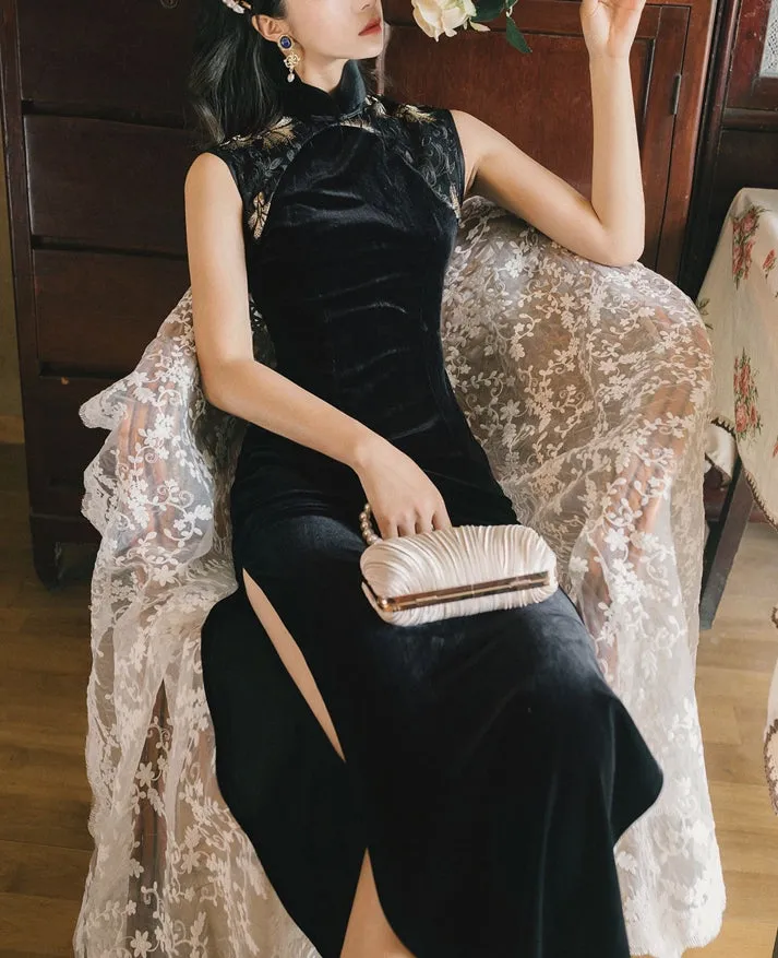 Doris velvet cheongsam (preorder)