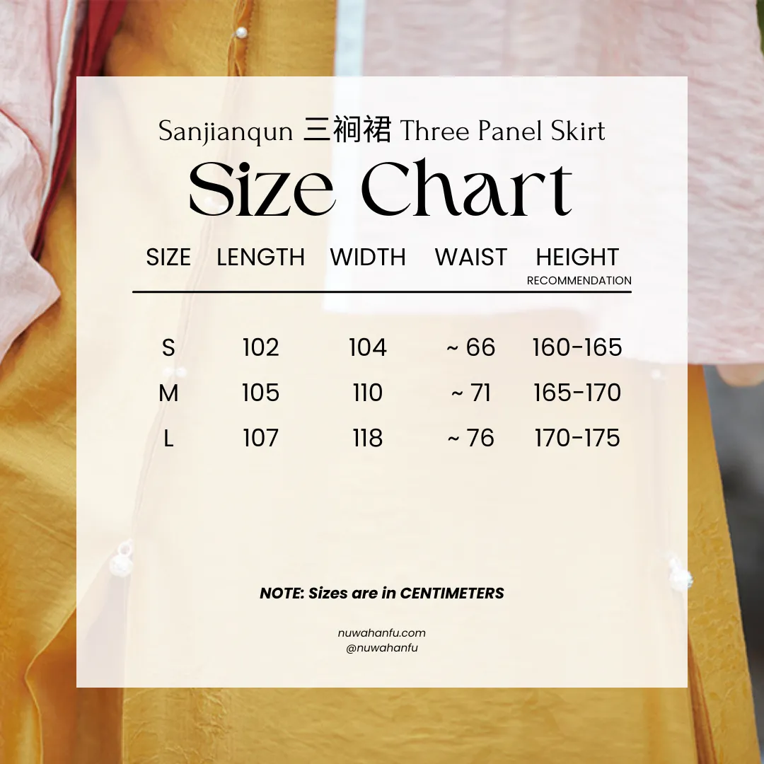 Ganzi 柑子 Citrus Southern Song De'an Zhou Tomb Restoration Linen Sanjianqun Three Panel Skirt