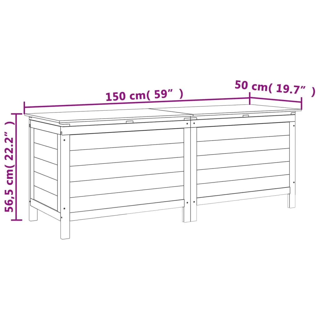 Garden Storage Box 150x50x56.5 cm Solid Wood Fir