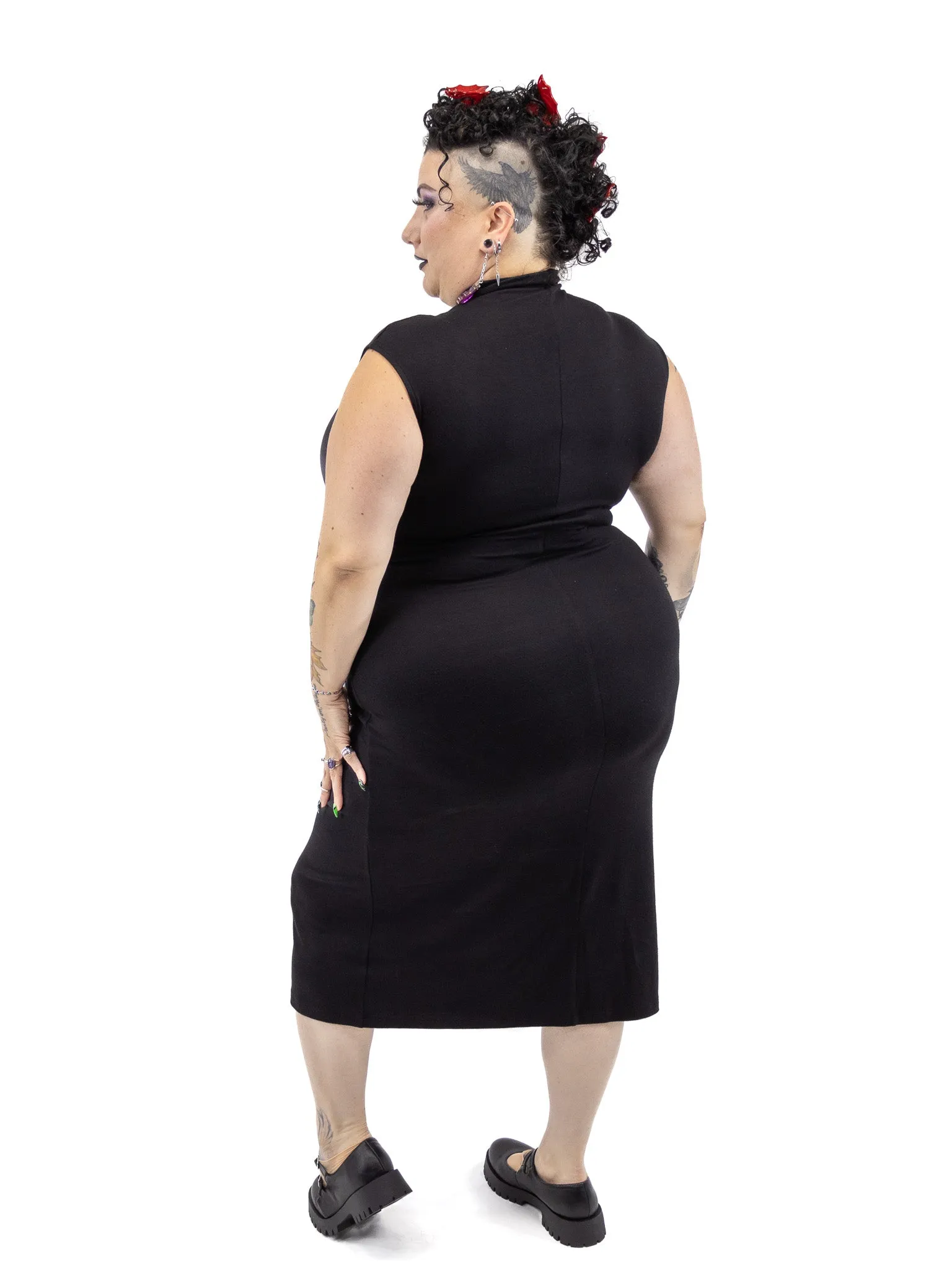 Jane Mock Neck Midi Dress