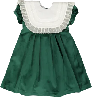 Lace Emerald Green Velvet Dress