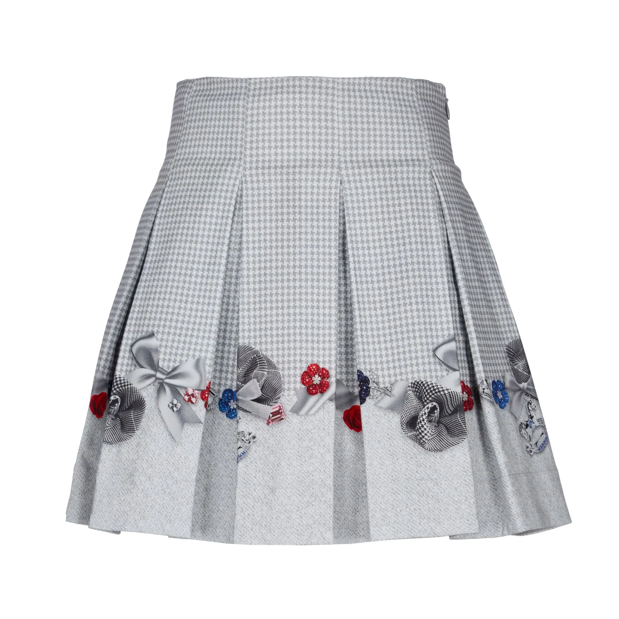 LAPIN HOUSE - Dog Tooth Skirt & Blouse - Grey