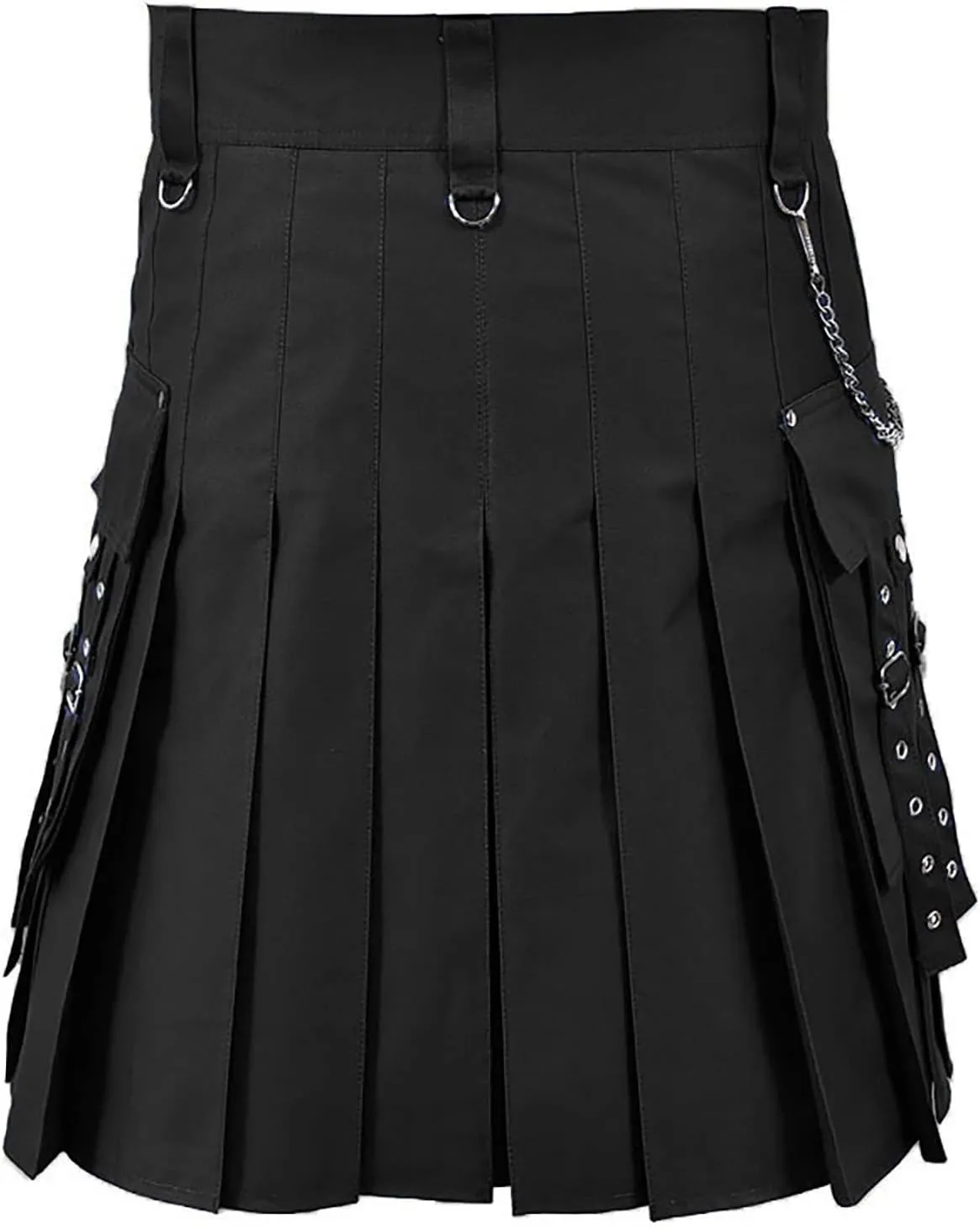 Men Tartan Scottish Style Kilts Medieval Kendo Costume Sport Utility Kilt Plaid Contrast Waistband Pleated Skirt