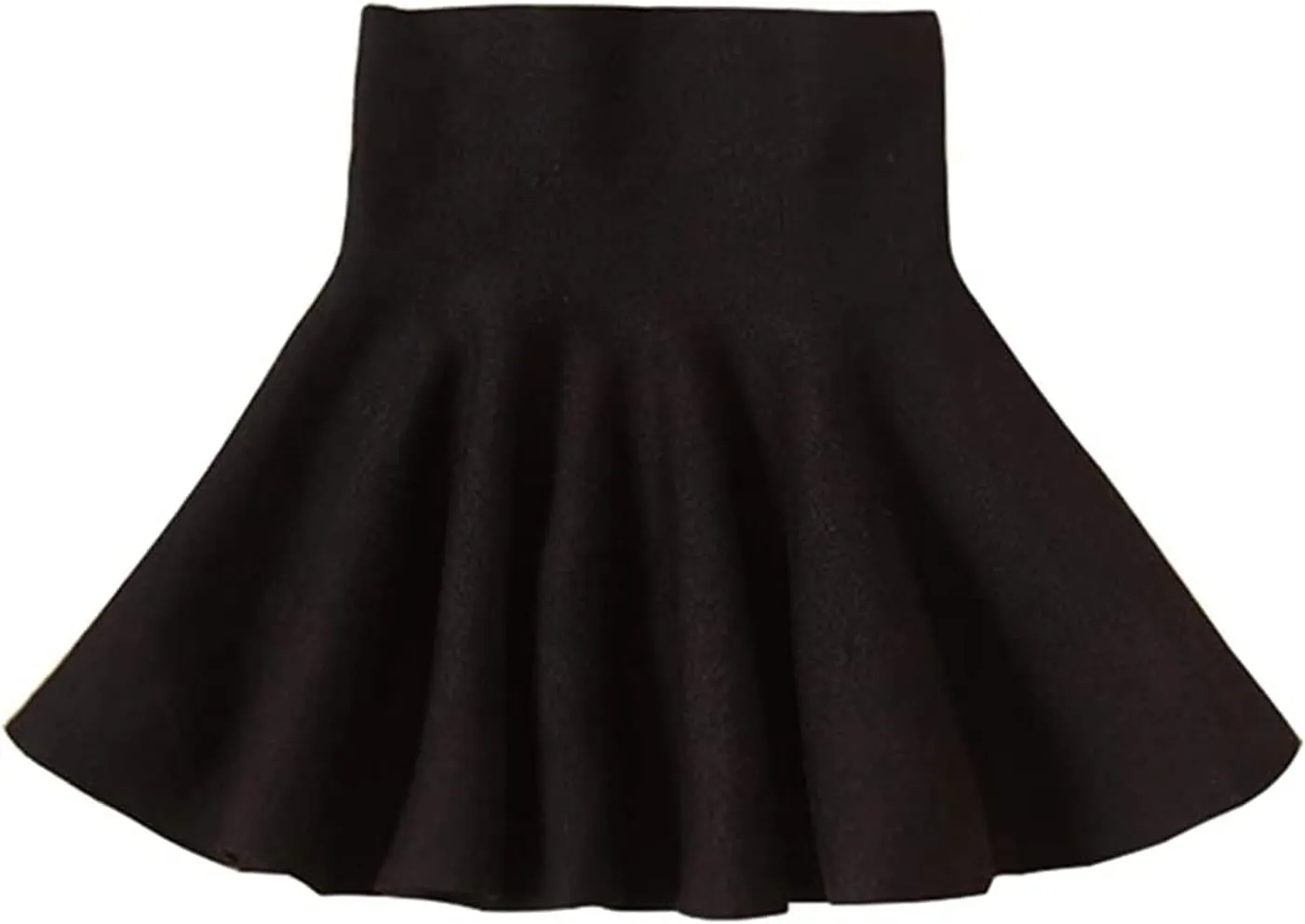 Mesinsefra Little Big Girls' High Waist Knitted Flared Pleated Skirt Casual