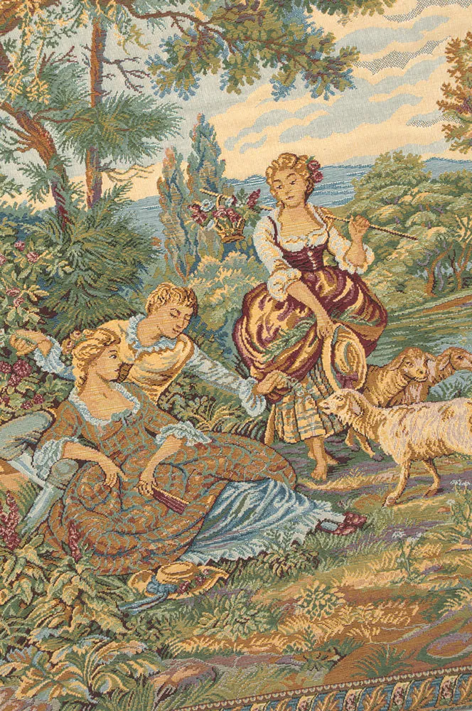 Scena Italian Tapestry Wall Hanging by Francois Boucher