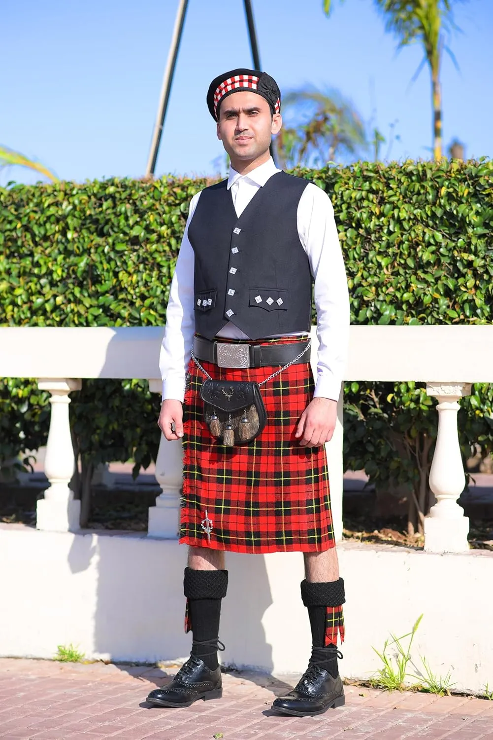 Scottish Men's 8 Yard Tartan Kilt, Highland Wedding Kilt