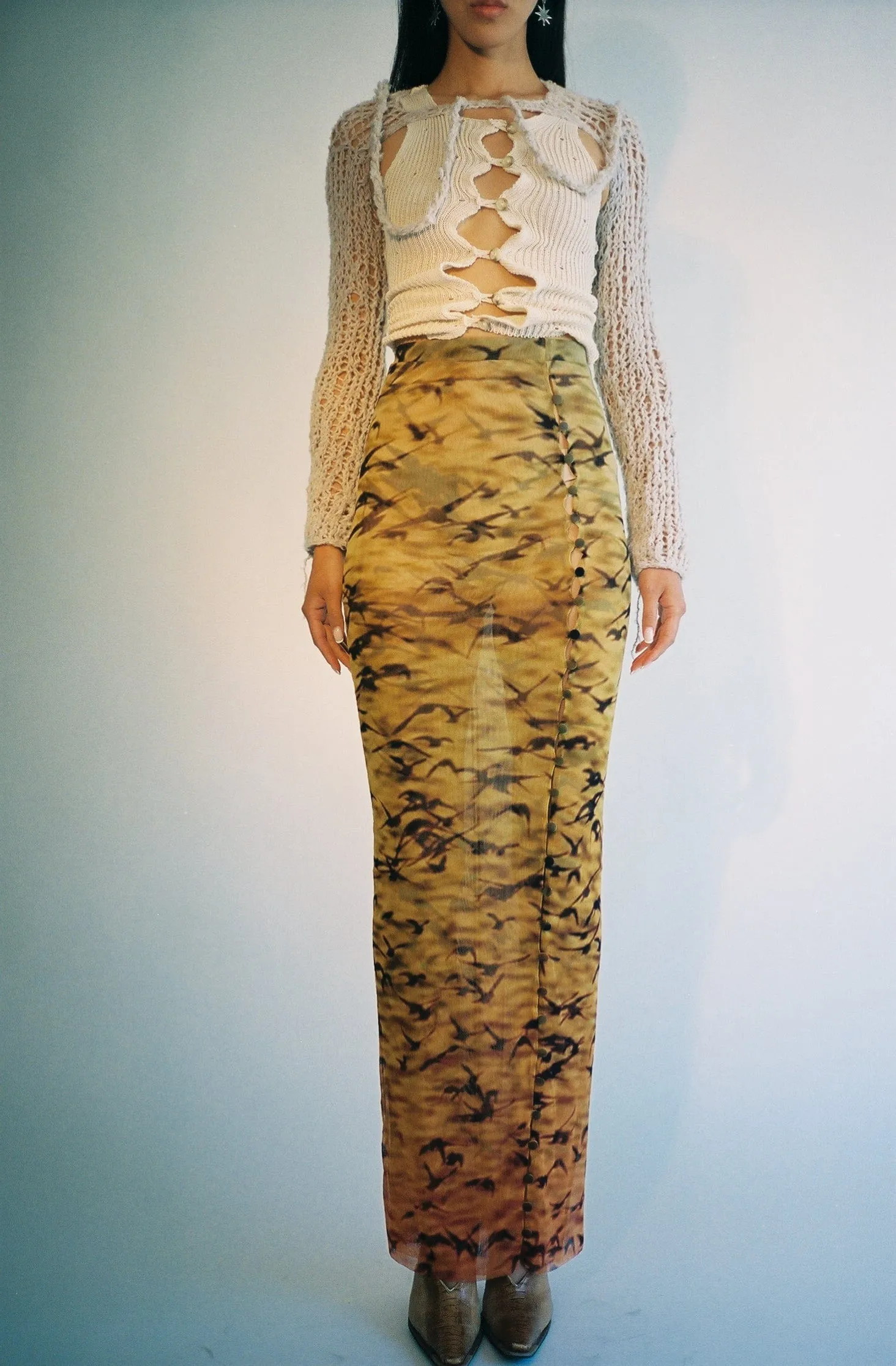 Sunset Sparrows Mesh Maxi Skirt