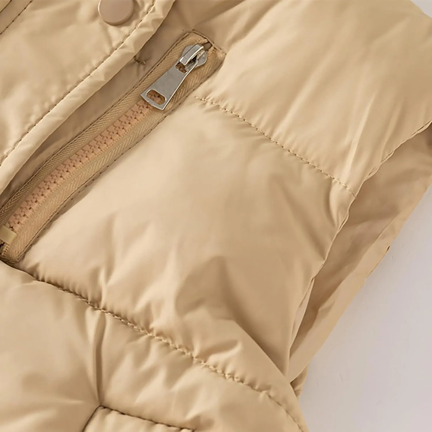 Toddler Boys Girls Quilted Bubble Puffer Vest Winter Coat Sleeveless Down Coat Standing Collar Baby Padded Waistcoat