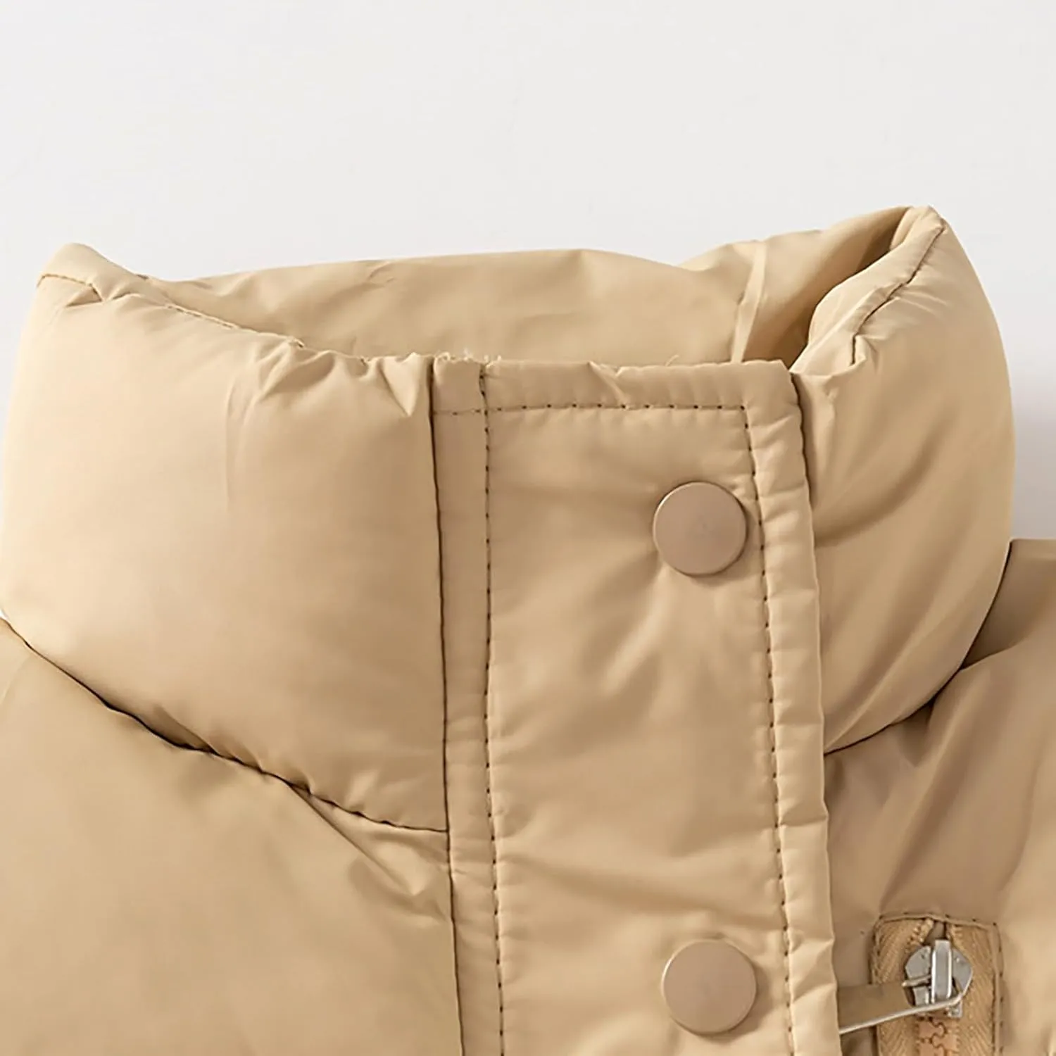 Toddler Boys Girls Quilted Bubble Puffer Vest Winter Coat Sleeveless Down Coat Standing Collar Baby Padded Waistcoat