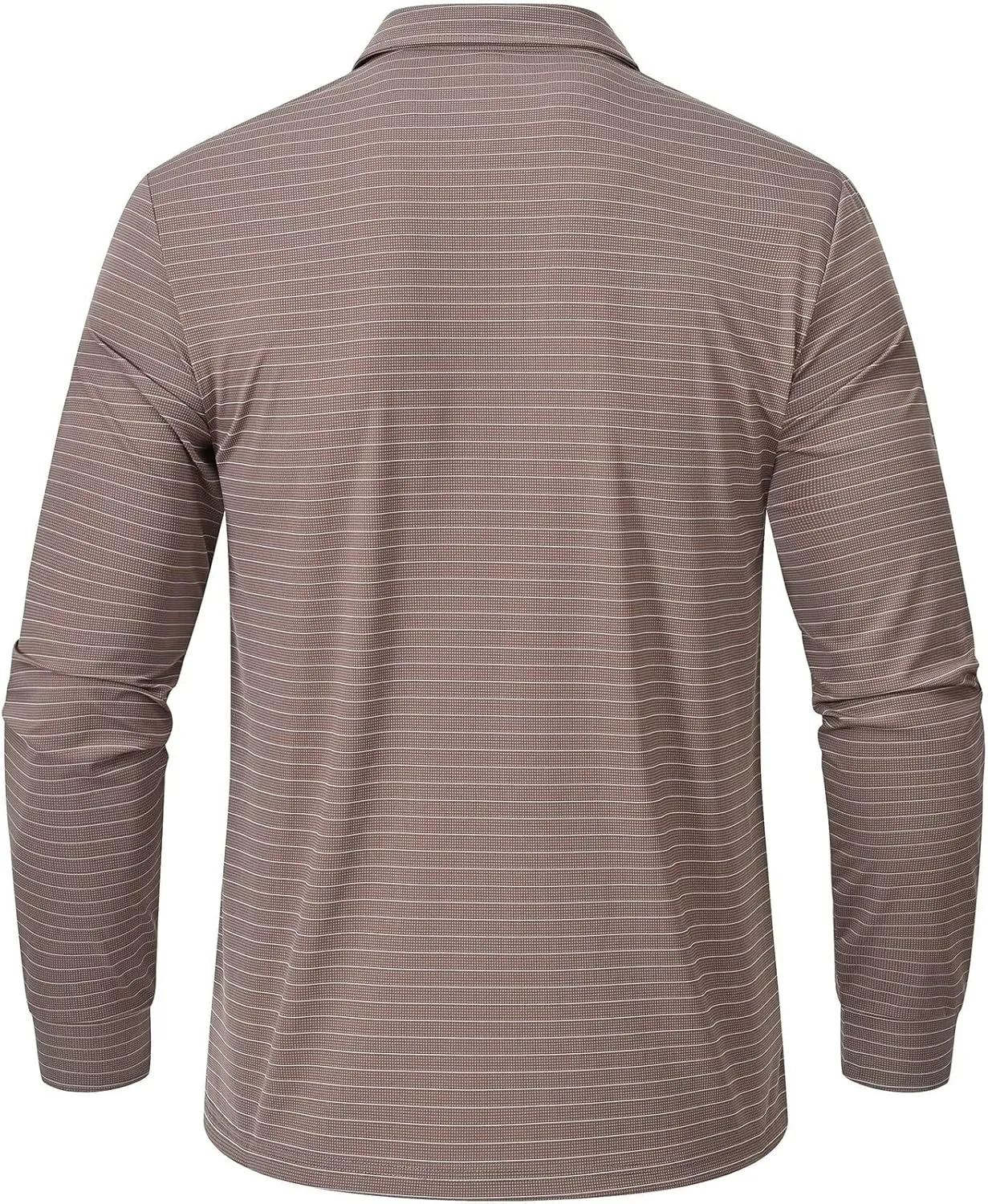 Tyhengta Men's Striped Shirt Long Sleeve Golf Polo Shirts