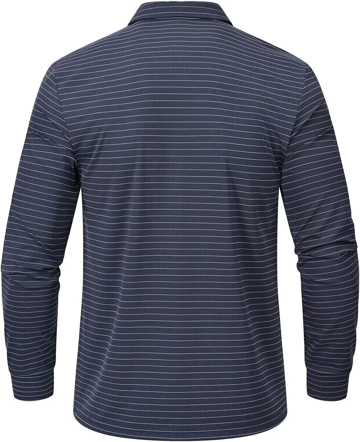 Tyhengta Men's Striped Shirt Long Sleeve Golf Polo Shirts