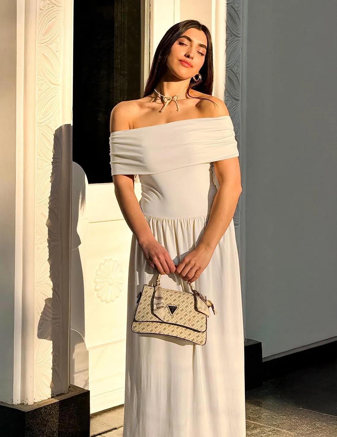 ZESICA Women's Off The Shoulder Maxi Dress 2025 Summer Sleeveless Casual Slim Swing Pleated Formal Party Dresses